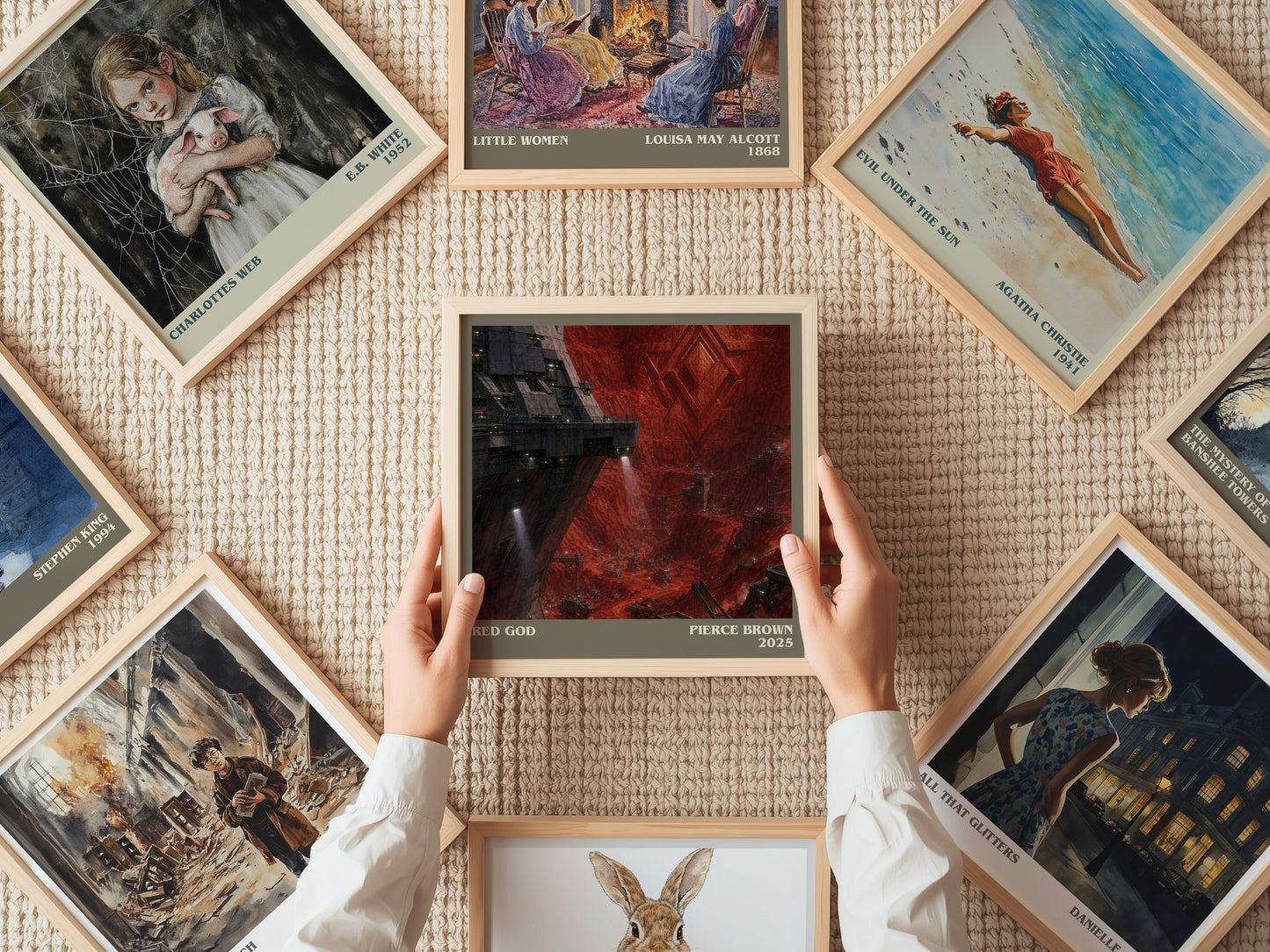 Red God literary book poster framed on wall – sci fi wall art