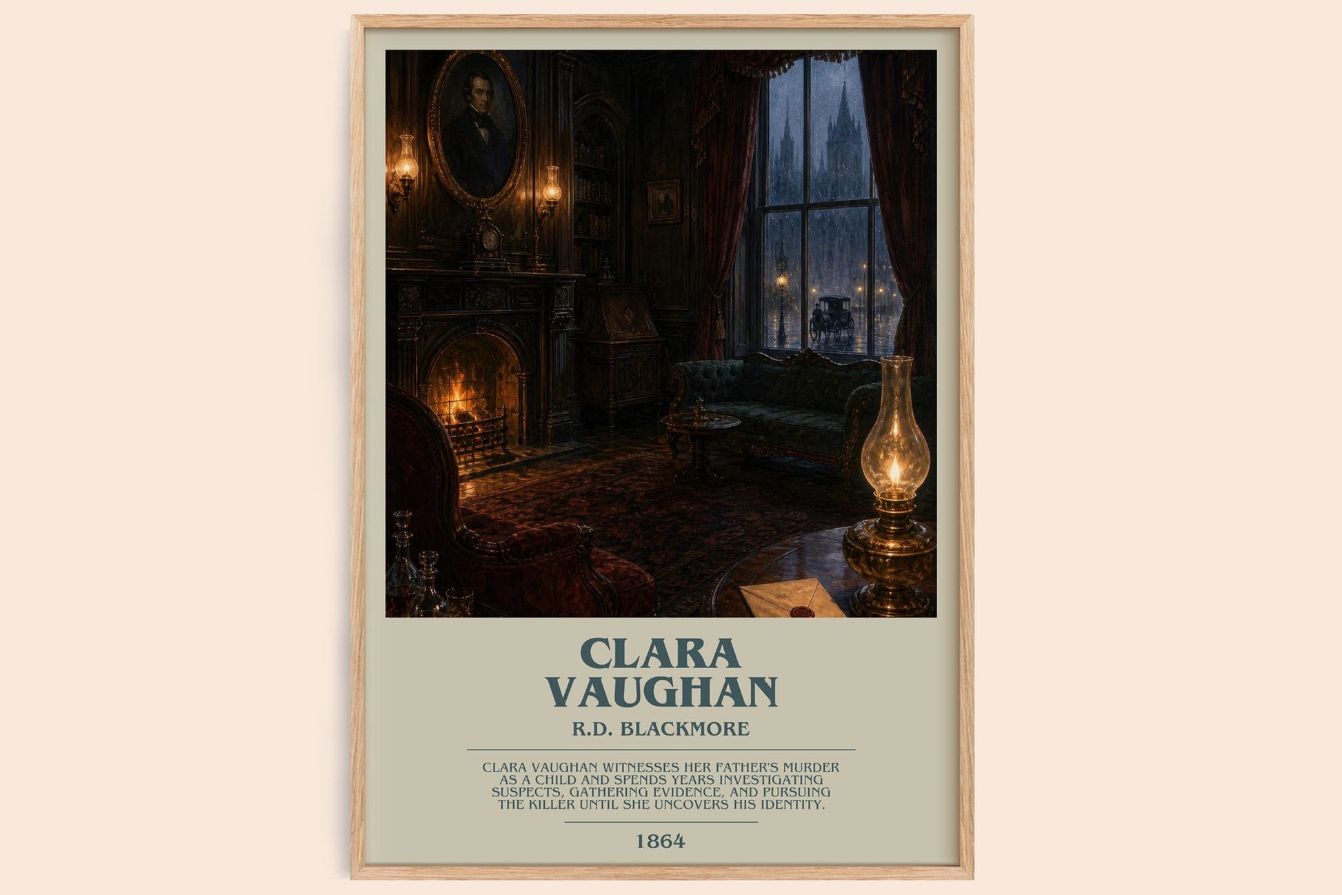 Clara Vaughan bookish book poster by R.D. Blackmore – framed literary art print