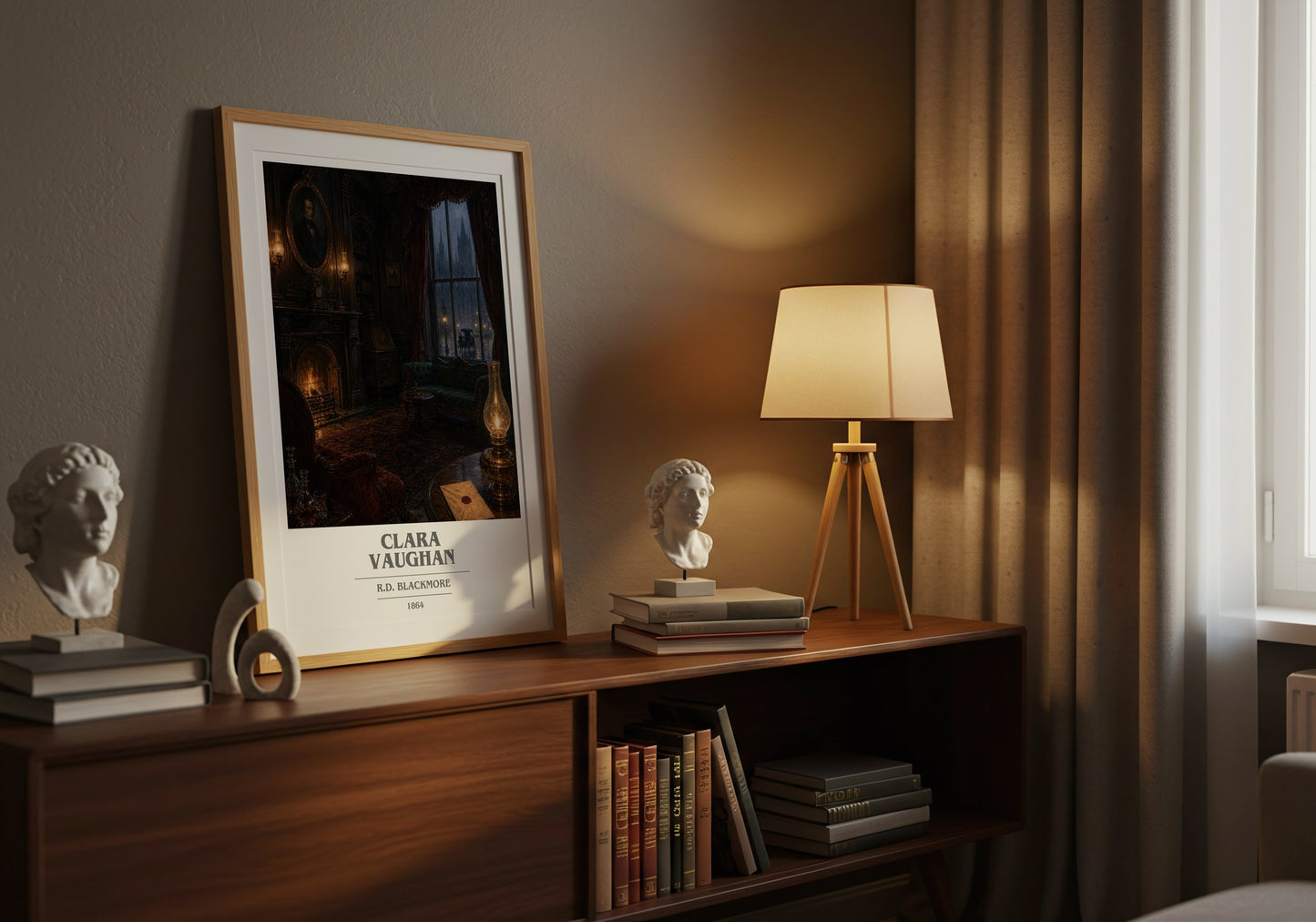 Clara Vaughan book cover book poster framed on wall – mystery wall art