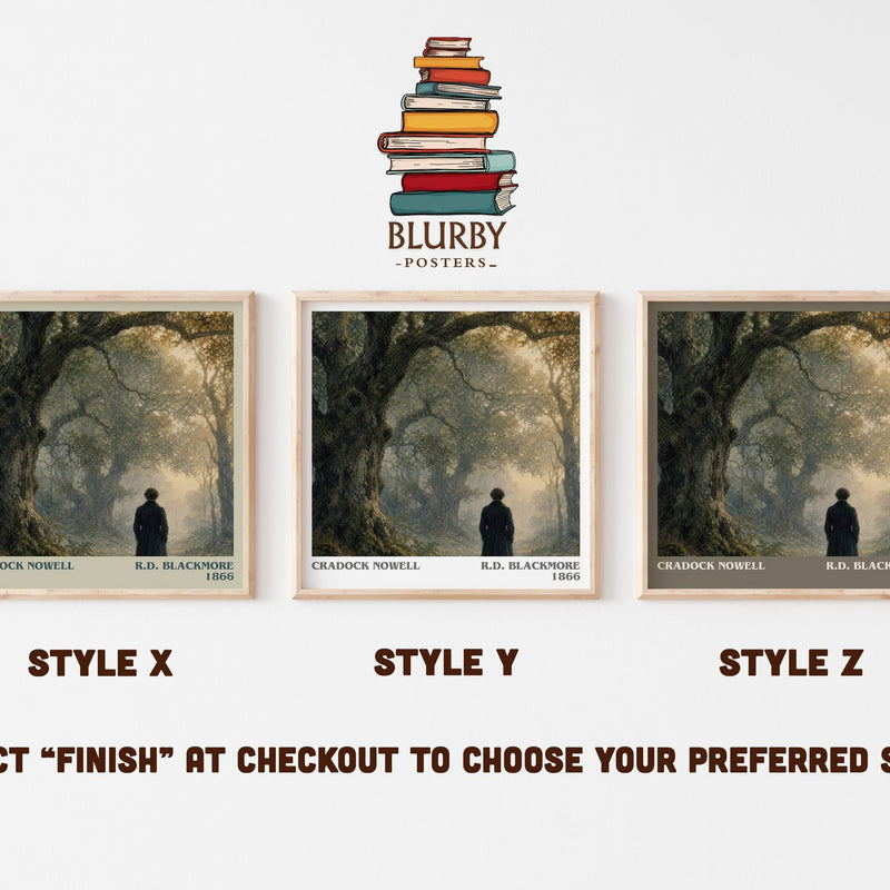 Cradock Nowell literary print in frame leaning in hallway – literary fiction wall art