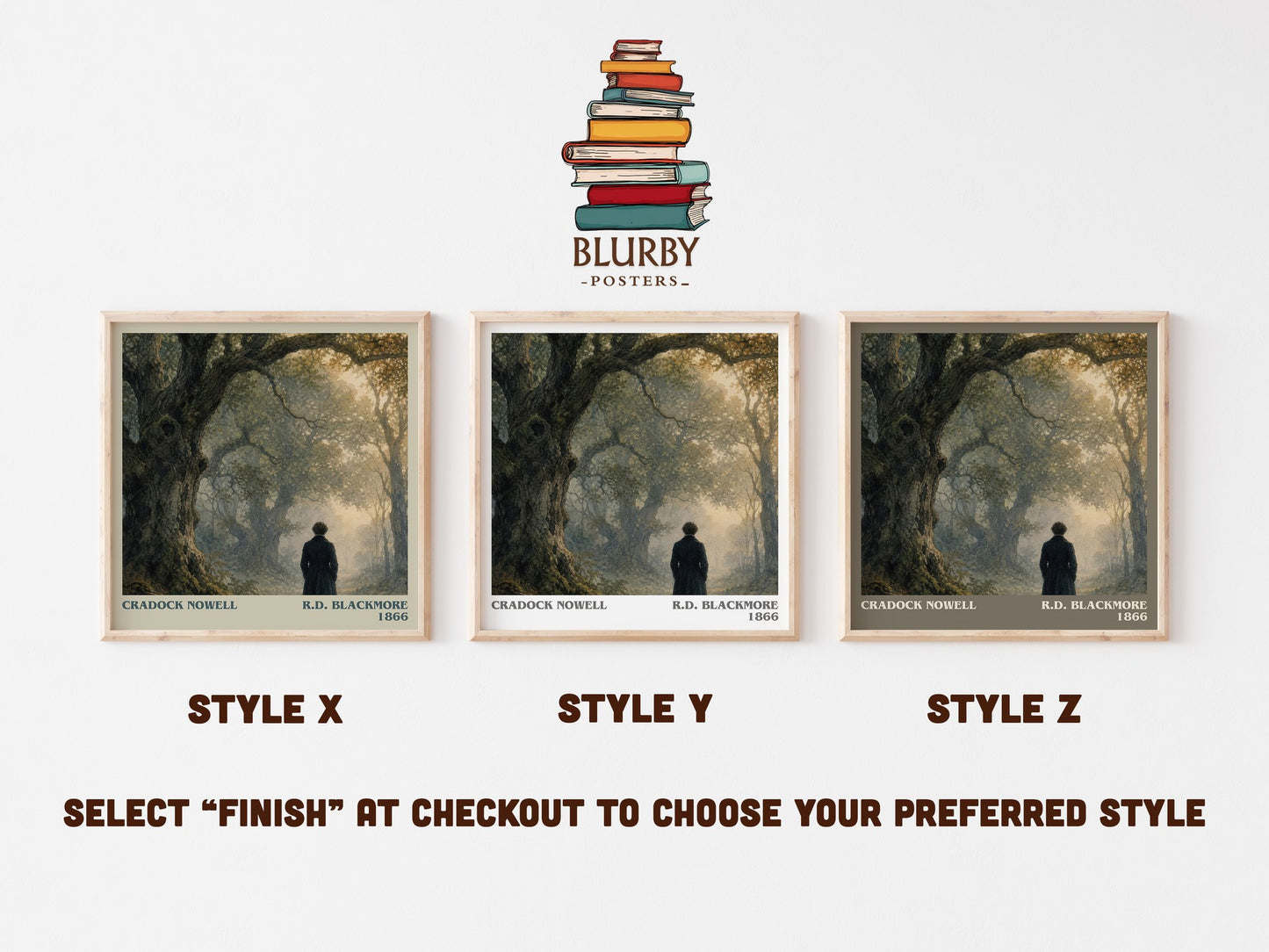 Cradock Nowell literary print in frame leaning in hallway – literary fiction wall art