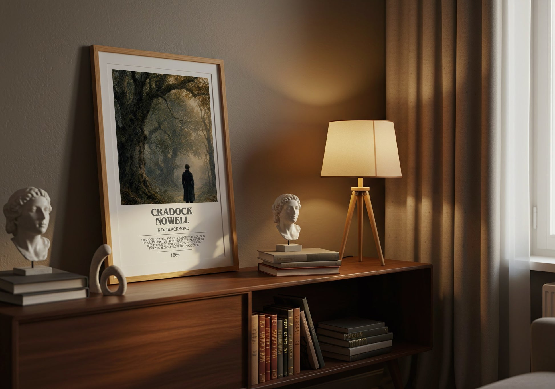 Cradock Nowell bookish book poster framed on wall – literary fiction wall art