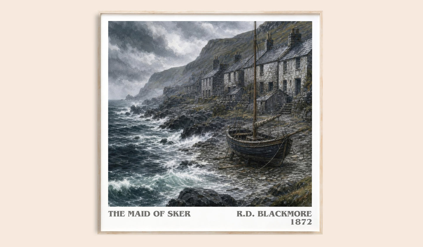 The Maid Of Sker literary book poster by R.D. Blackmore – framed literary art print