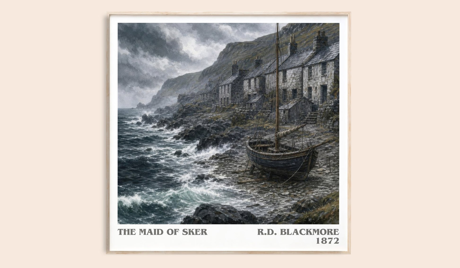 The Maid Of Sker literary book poster by R.D. Blackmore – framed literary art print