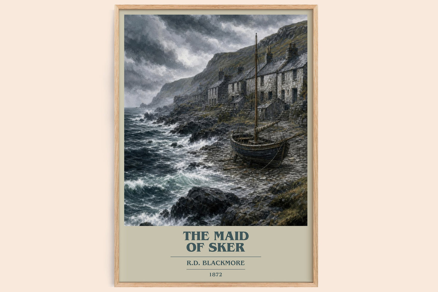 The Maid Of Sker book cover book poster by R.D. Blackmore – framed literary art print