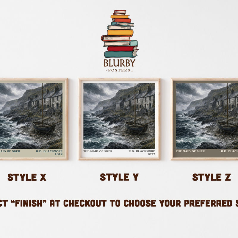 The Maid Of Sker literary print in frame leaning in hallway – historical fiction wall art