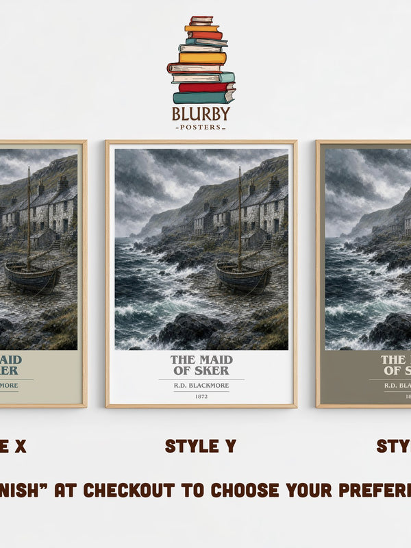 The Maid Of Sker book cover print in frame leaning in hallway – historical fiction wall art