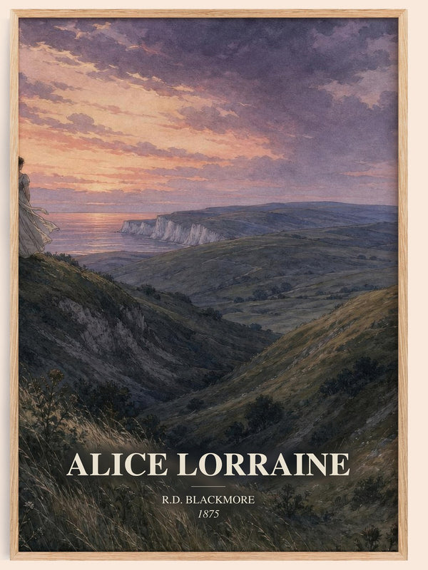 Alice Lorraine watercolour book poster by R.D. Blackmore – framed literary art print