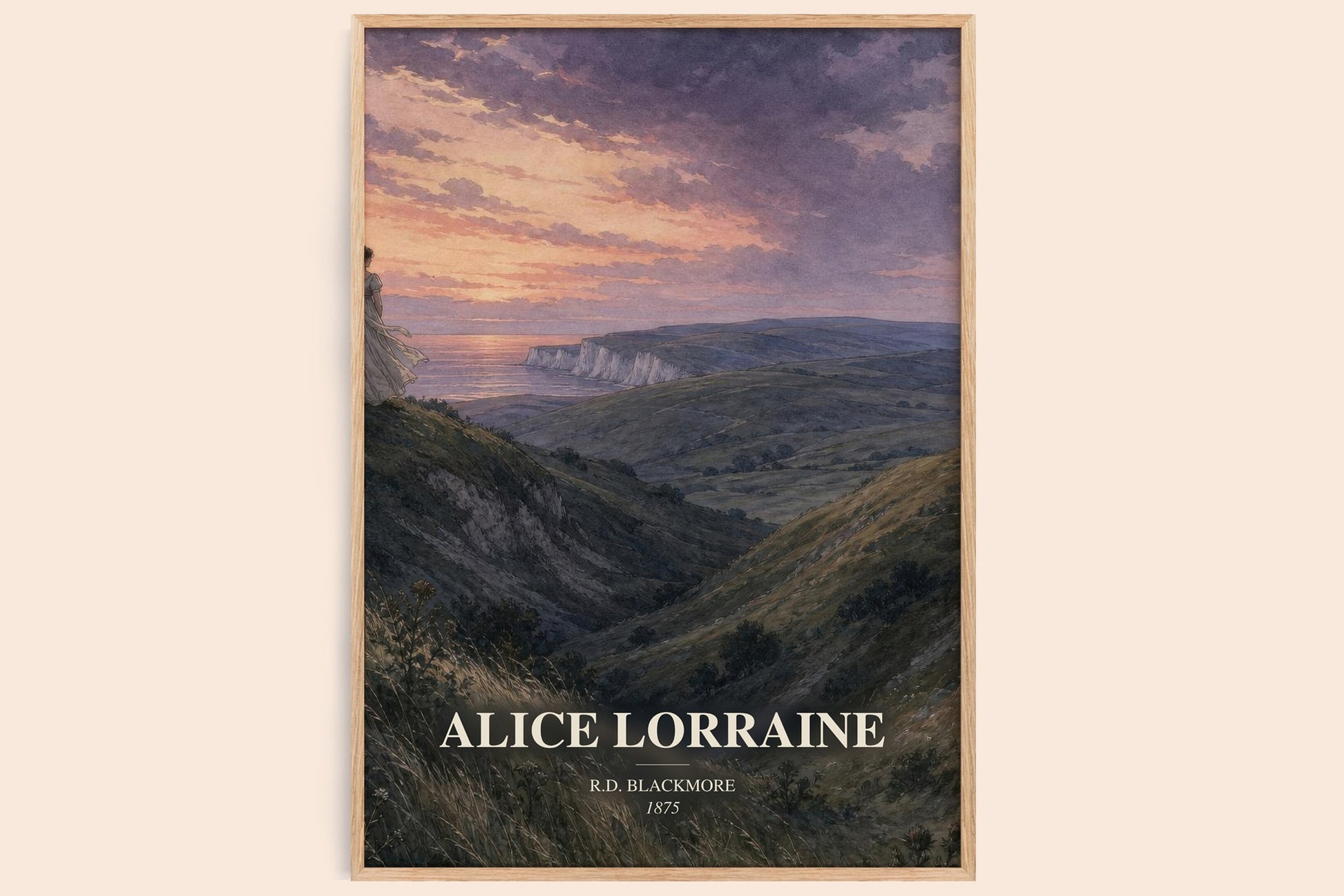 Alice Lorraine watercolour book poster by R.D. Blackmore – framed literary art print