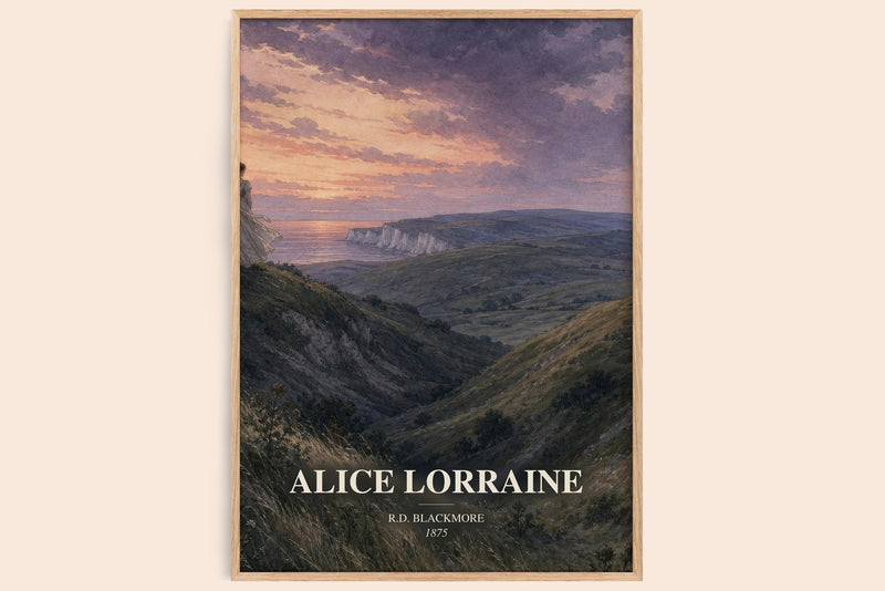 Alice Lorraine watercolour book poster by R.D. Blackmore – framed literary art print