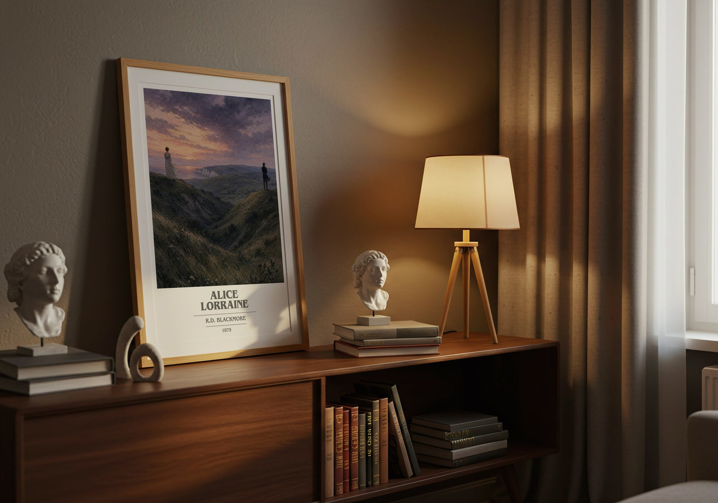 Alice Lorraine book cover book poster framed on wall – historical fiction wall art