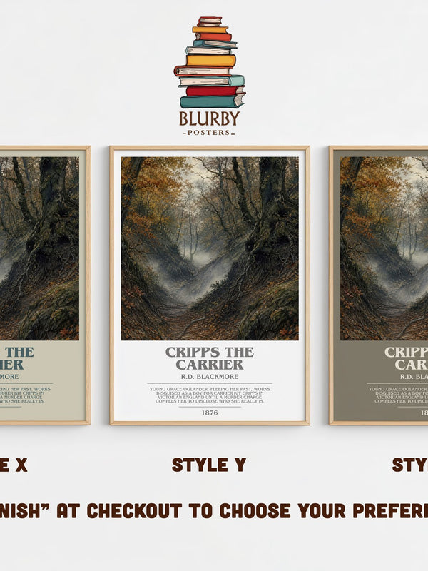 Cripps The Carrier bookish print in frame leaning in hallway – historical fiction wall art