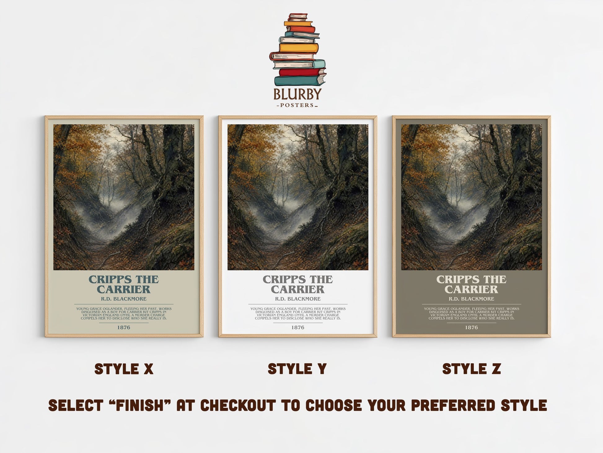 Cripps The Carrier bookish print in frame leaning in hallway – historical fiction wall art