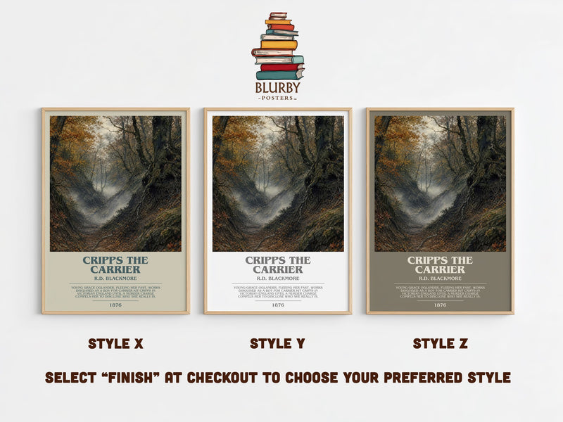 Cripps The Carrier bookish print in frame leaning in hallway – historical fiction wall art