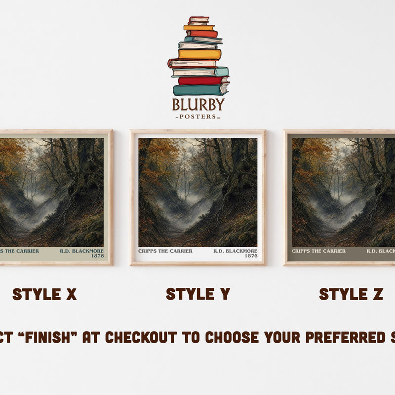 Cripps The Carrier literary print in frame leaning in hallway – historical fiction wall art