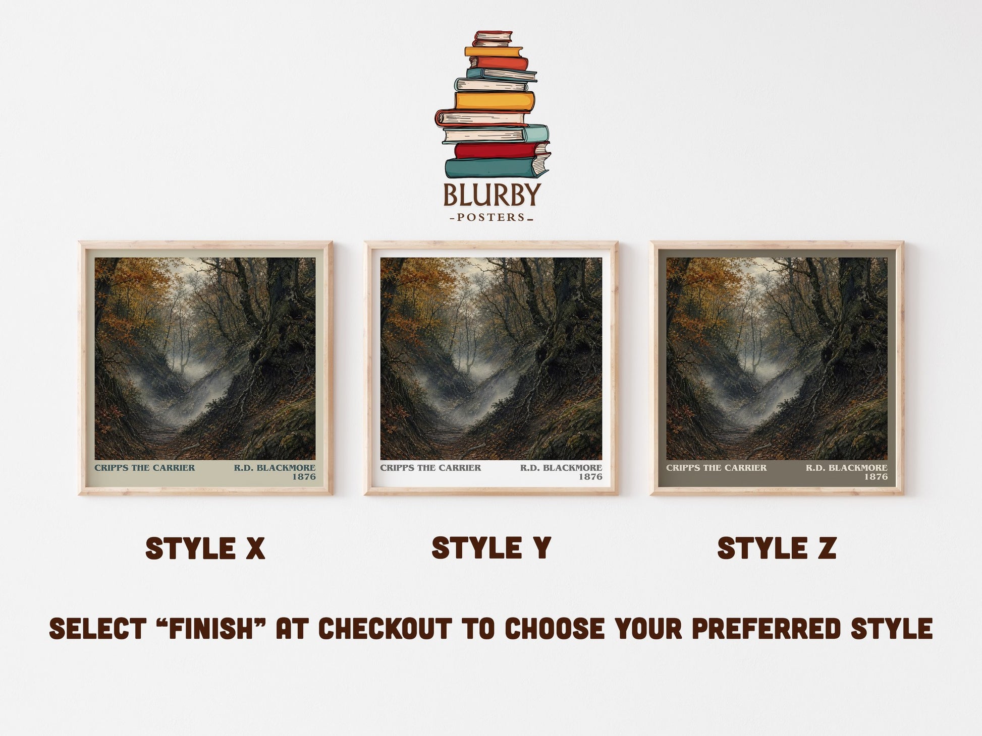 Cripps The Carrier literary print in frame leaning in hallway – historical fiction wall art