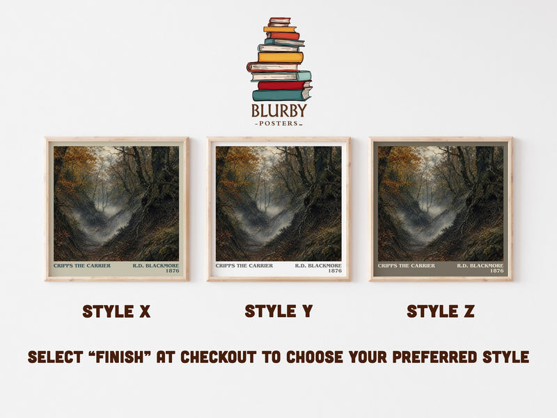 Cripps The Carrier literary print in frame leaning in hallway – historical fiction wall art