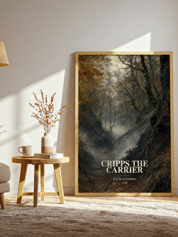 Cripps The Carrier watercolour print in frame leaning in hallway – historical fiction wall art