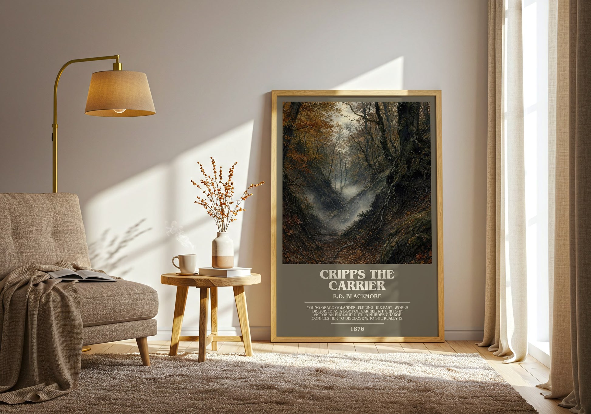 Cripps The Carrier bookish print on bookshelf – R.D. Blackmore fan gift