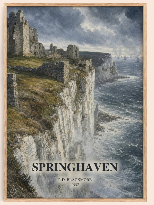 Springhaven watercolour book poster by R.D. Blackmore – framed literary art print