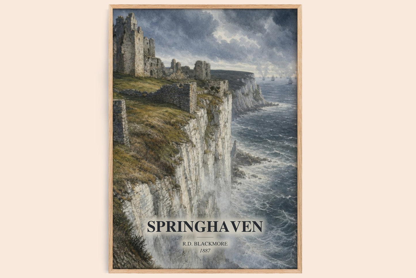 Springhaven watercolour book poster by R.D. Blackmore – framed literary art print