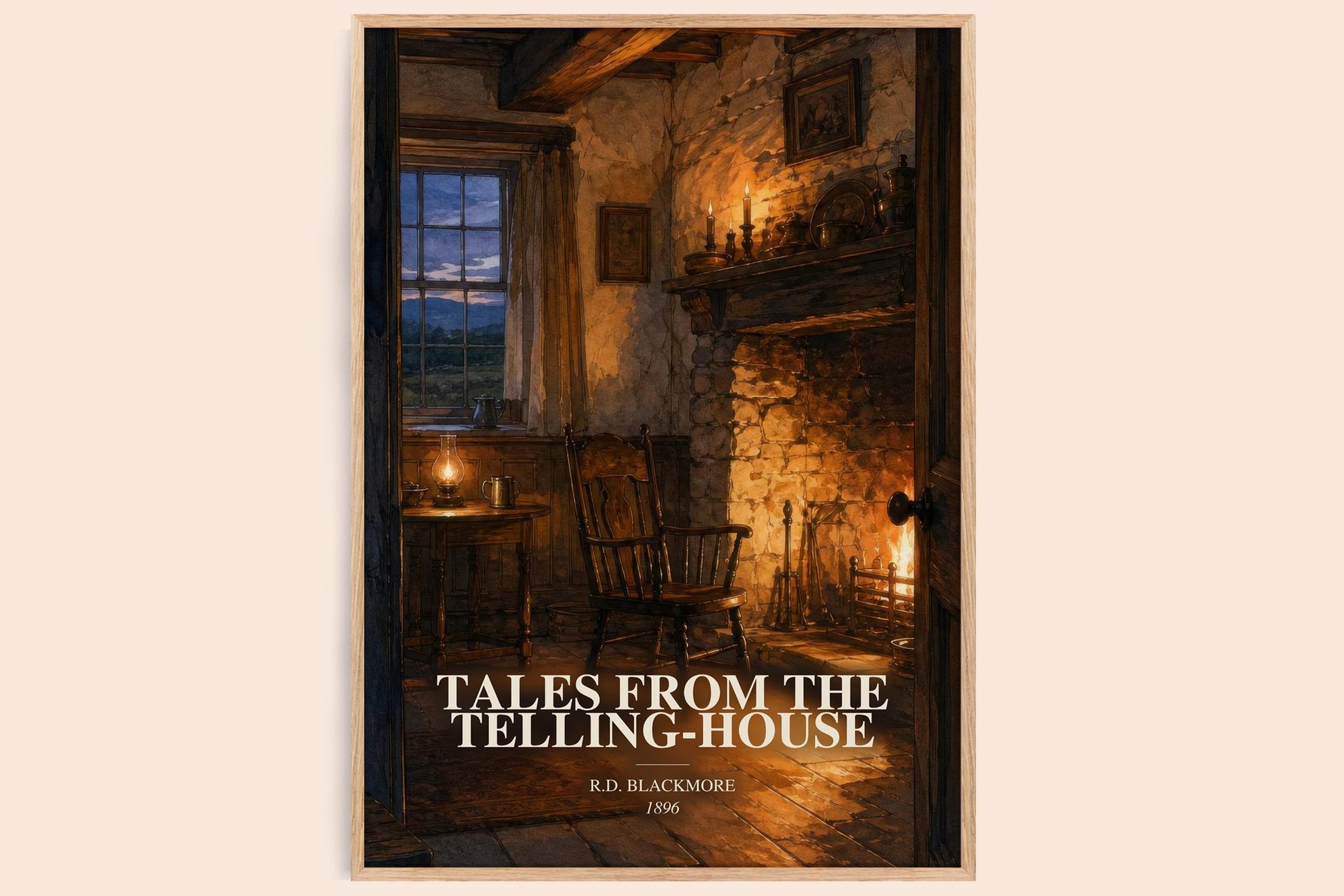 Tales From The Telling-House watercolour book poster by R.D. Blackmore – framed literary art print