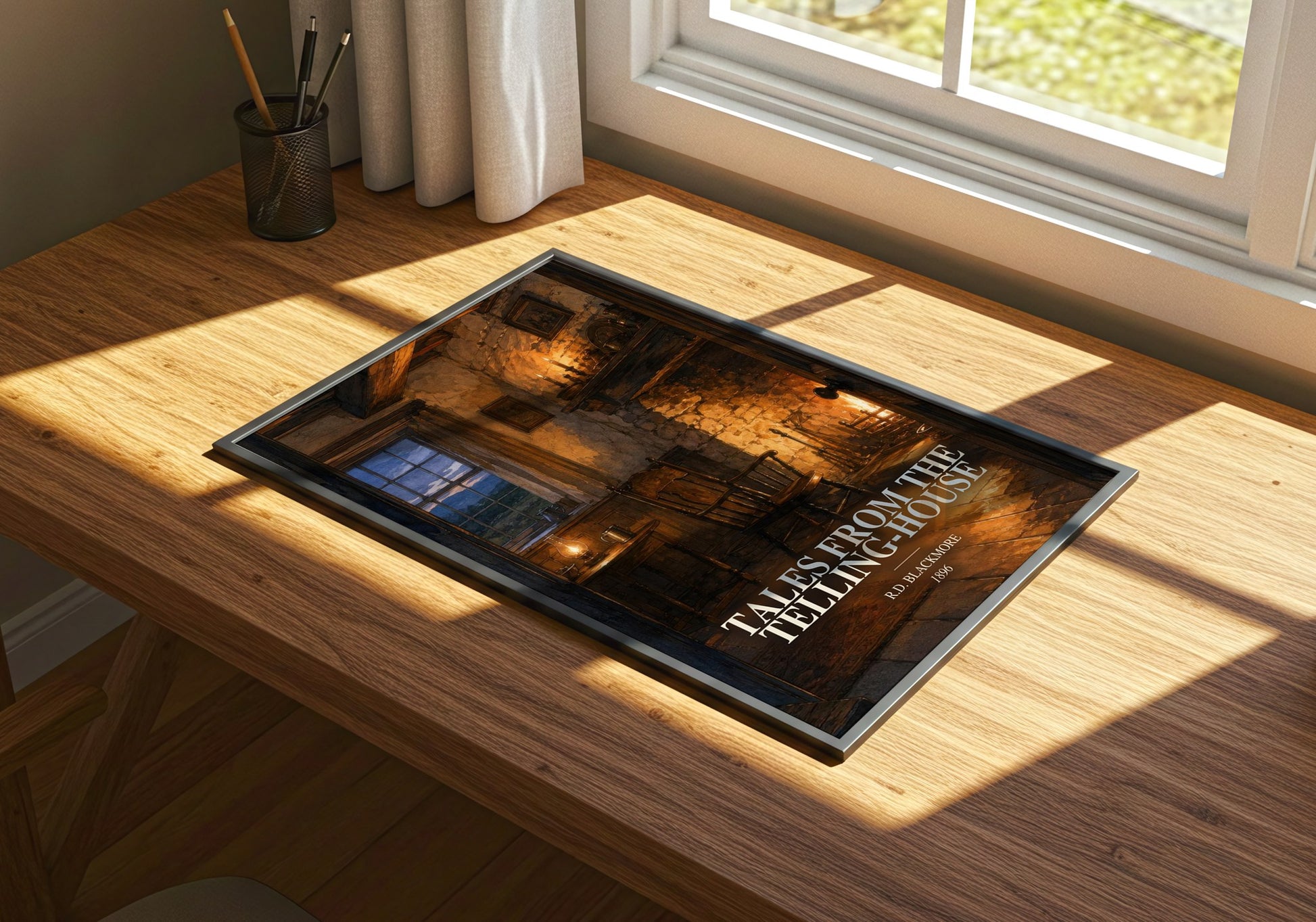 Tales From The Telling-House watercolour book poster framed on wall – classic literature wall art