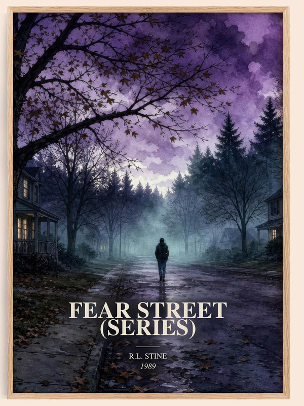 Fear Street (Series) watercolour book poster by R.L. Stine – framed literary art print