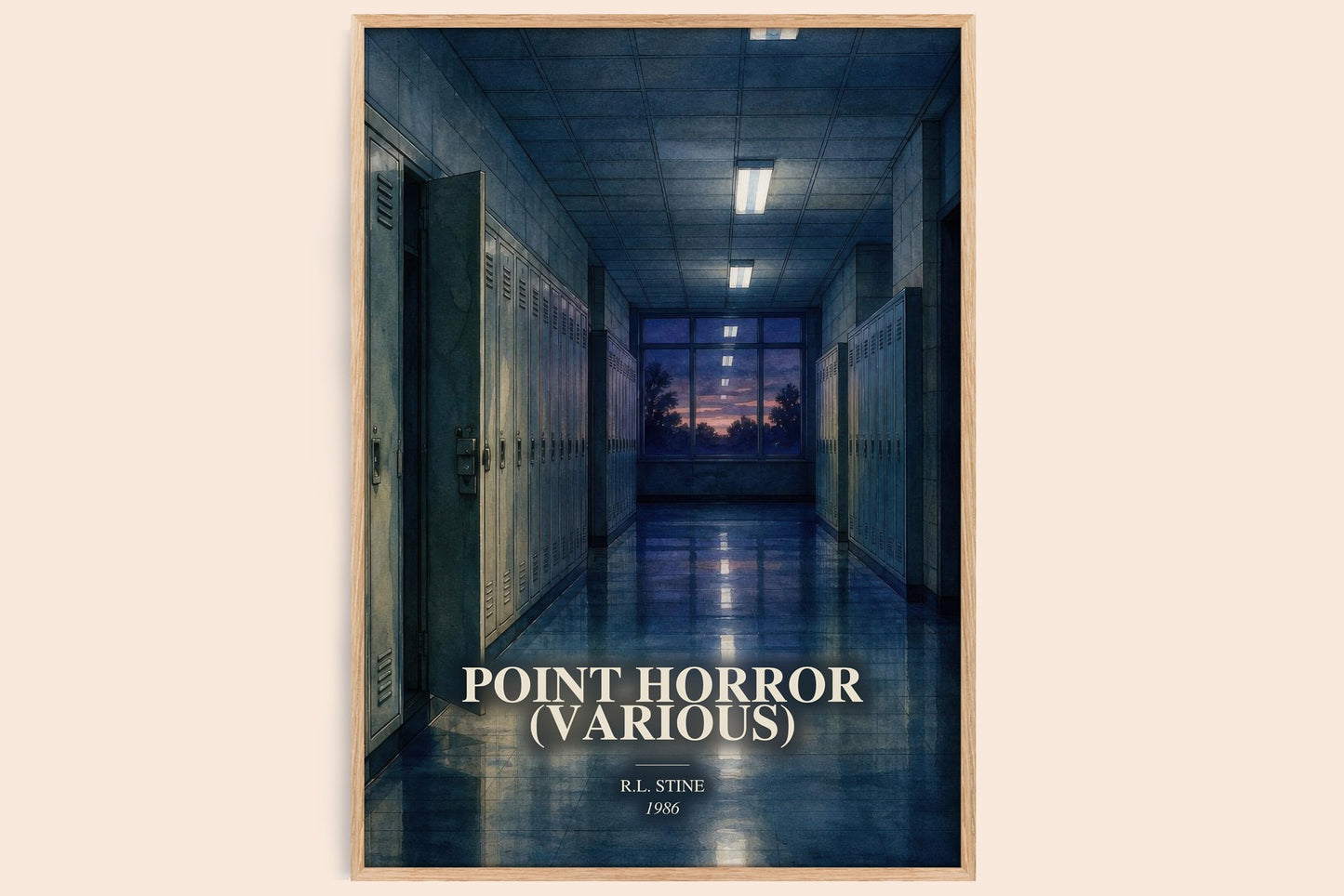 Point Horror (Various) watercolour book poster by R.L. Stine – framed literary art print