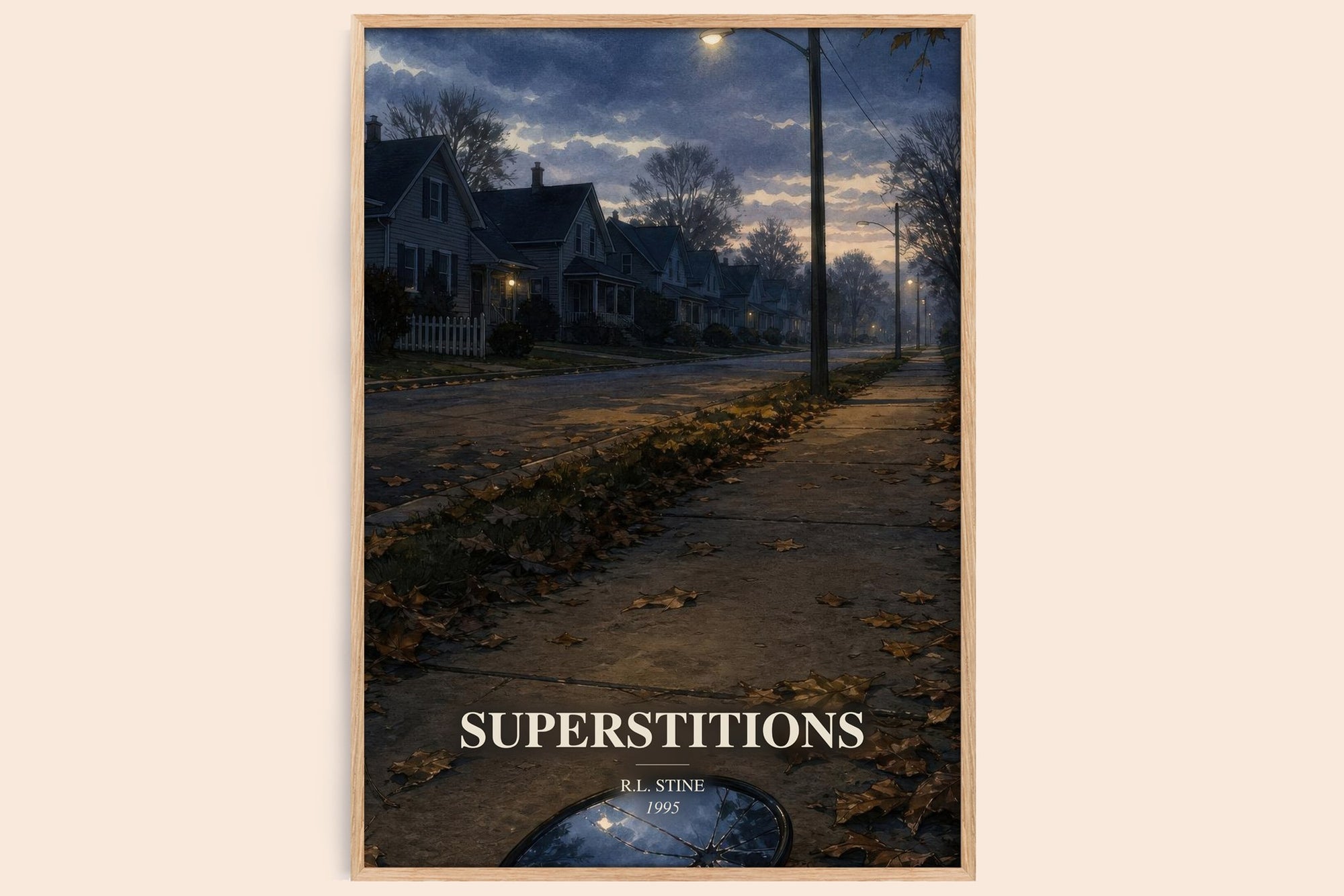 Superstitions watercolour book poster by R.L. Stine – framed literary art print