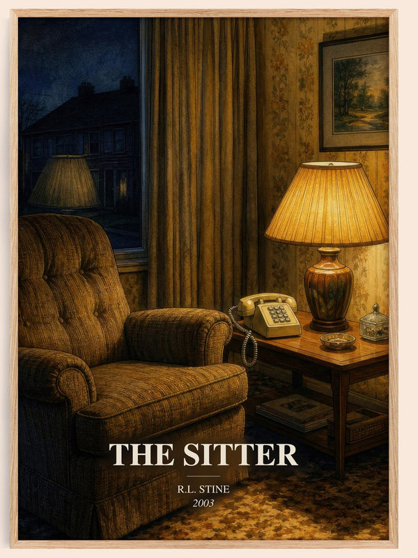 The Sitter watercolour book poster by R.L. Stine – framed literary art print