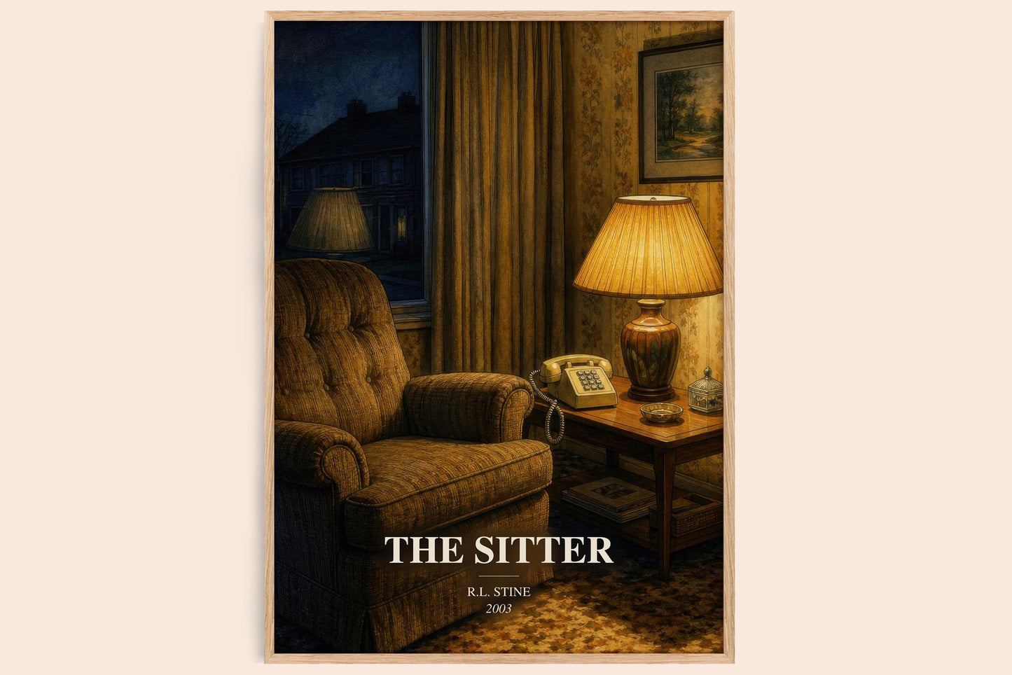 The Sitter watercolour book poster by R.L. Stine – framed literary art print