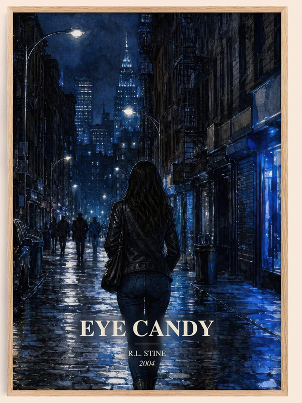 Eye Candy watercolour book poster by R.L. Stine – framed literary art print