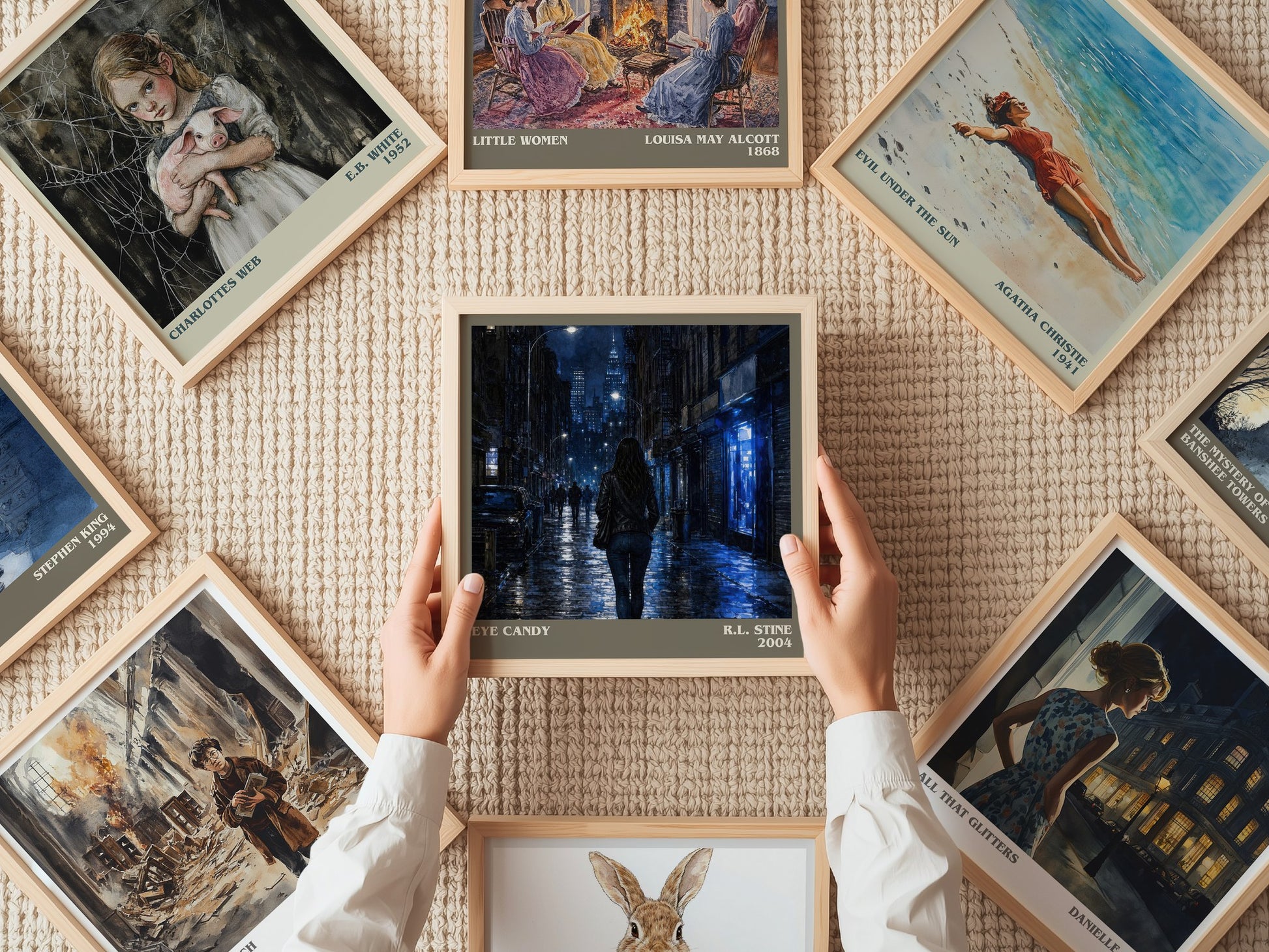 Eye Candy literary book poster framed on wall – thriller wall art