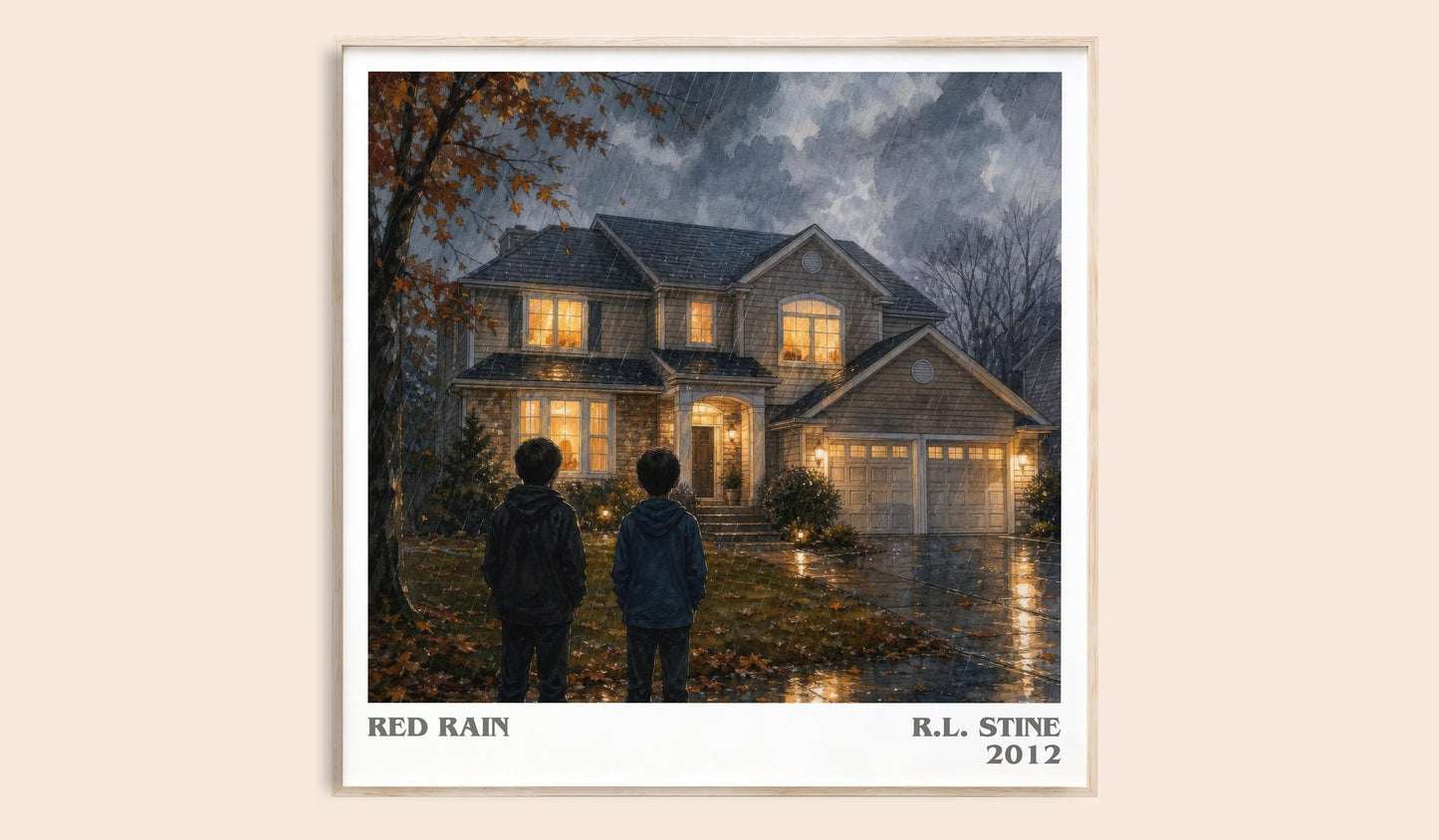 Red Rain literary book poster by R.L. Stine – framed literary art print
