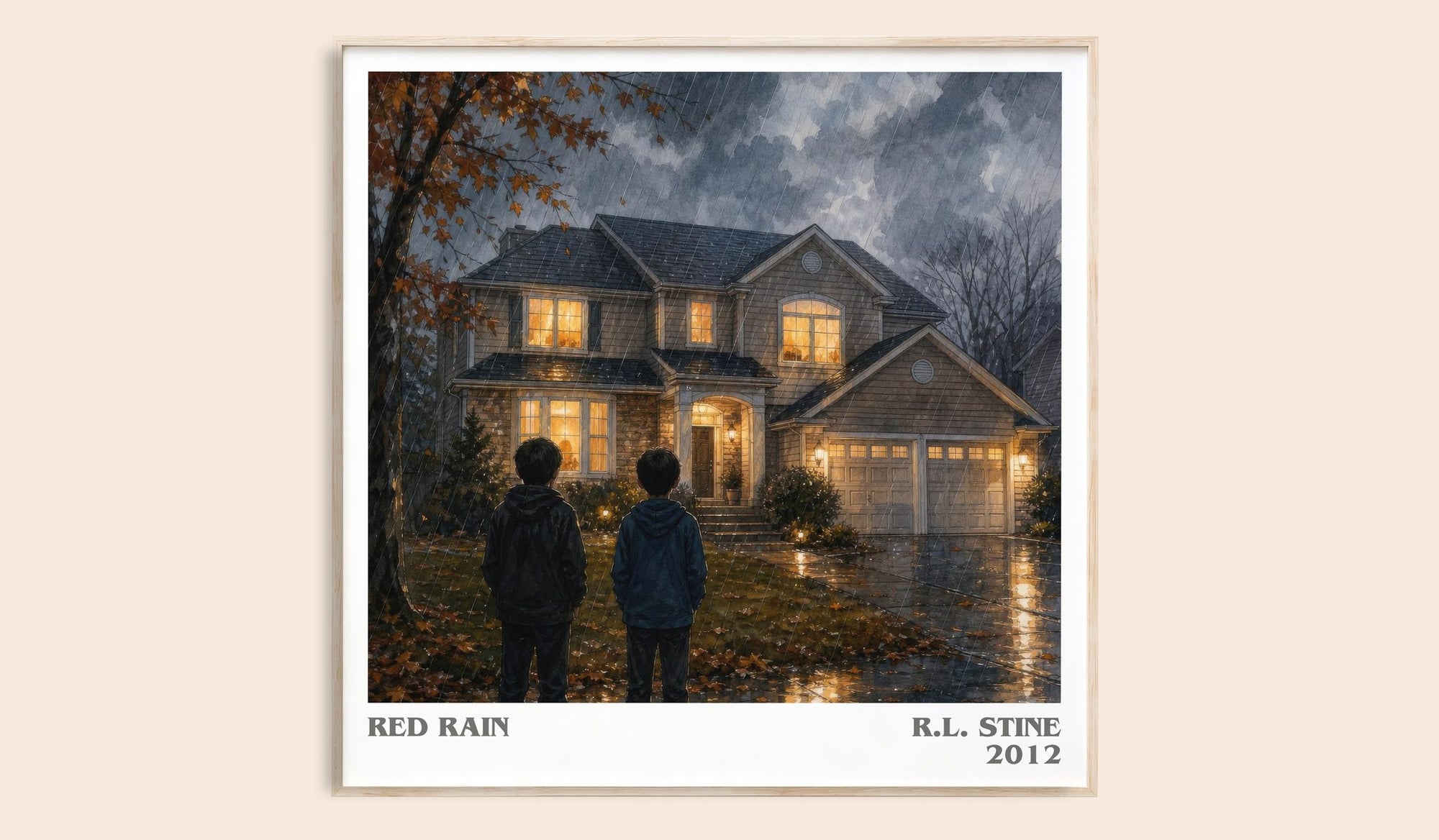 Red Rain literary book poster by R.L. Stine – framed literary art print