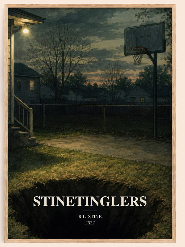 Stinetinglers watercolour book poster by R.L. Stine – framed literary art print