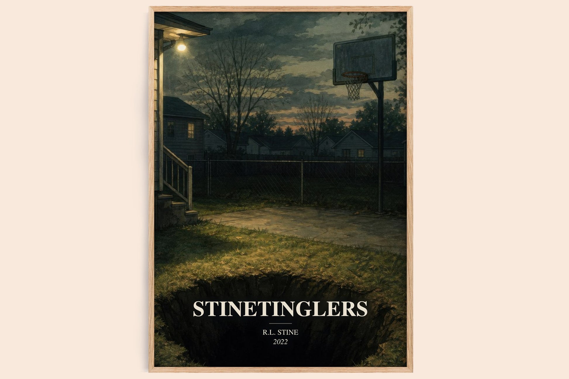 Stinetinglers watercolour book poster by R.L. Stine – framed literary art print