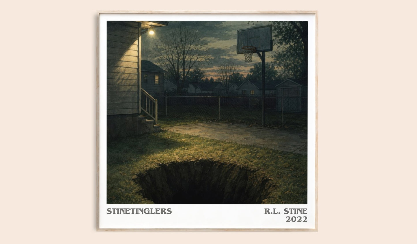 Stinetinglers literary book poster by R.L. Stine – framed literary art print