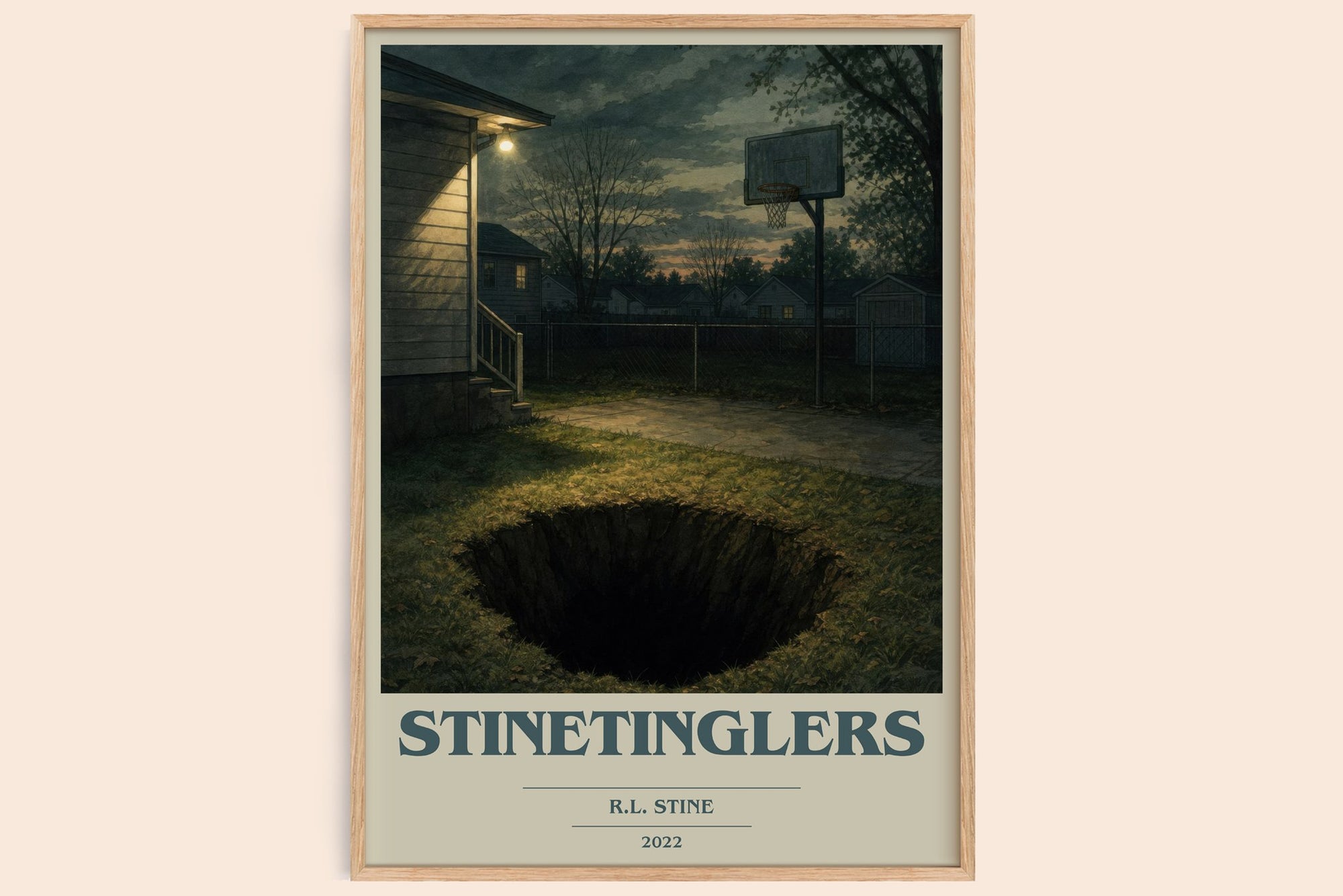 Stinetinglers book cover book poster by R.L. Stine – framed literary art print
