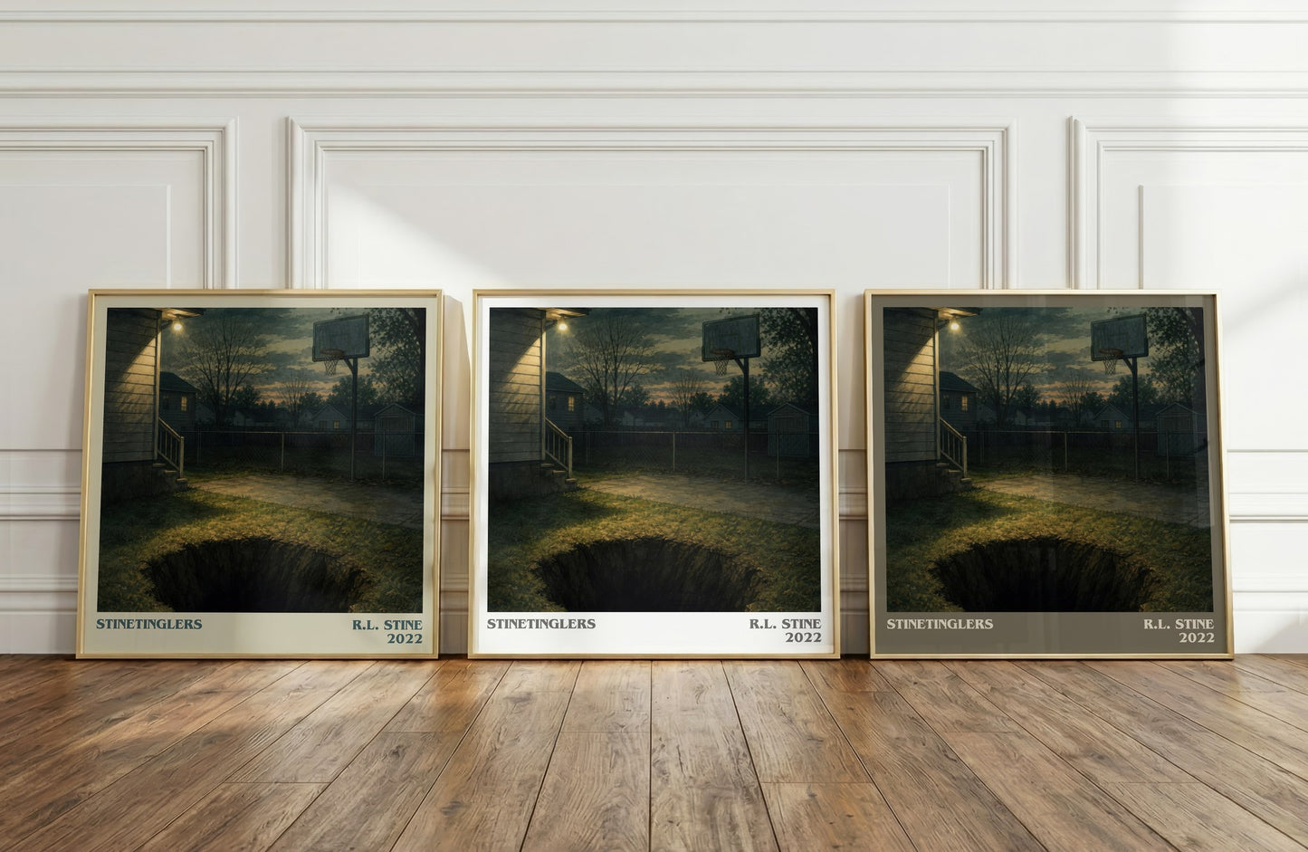 Stinetinglers literary art print colour and style options – R.L. Stine book art