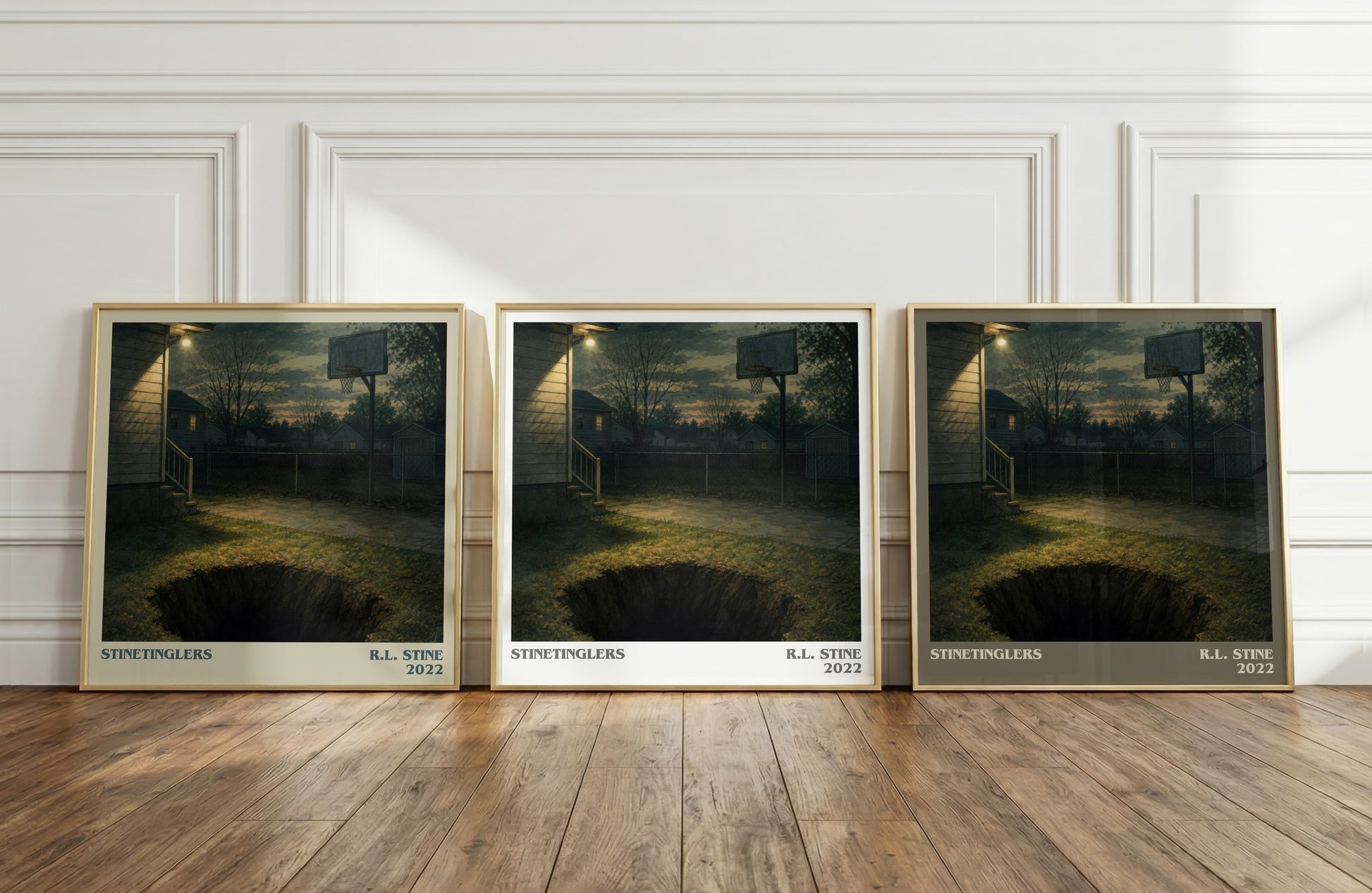 Stinetinglers literary art print colour and style options – R.L. Stine book art