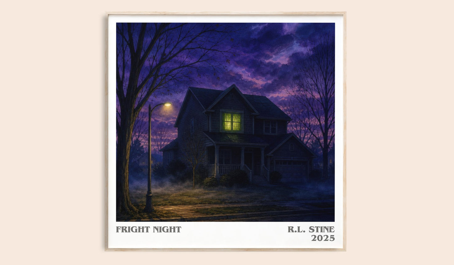 Fright Night literary book poster by R.L. Stine – framed literary art print