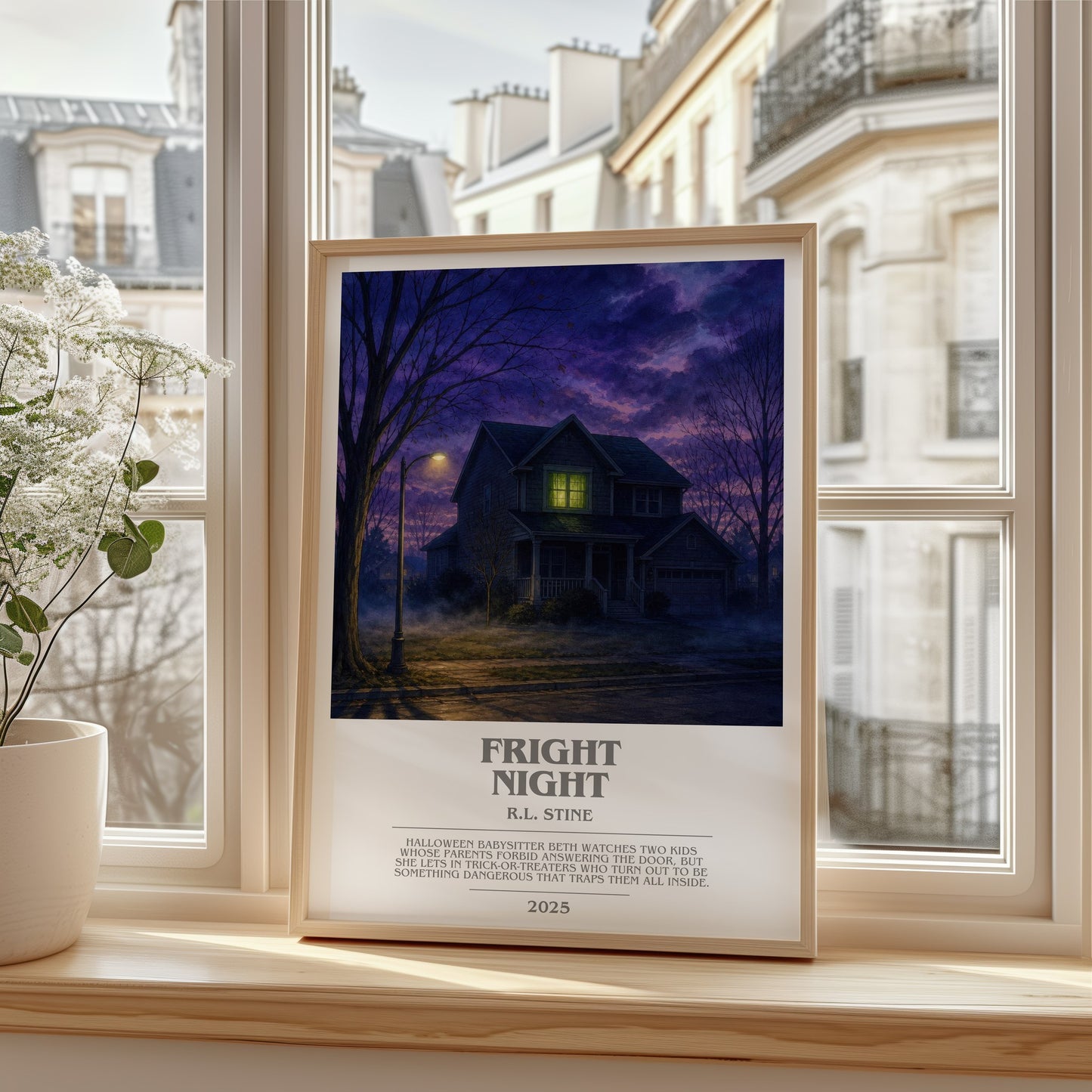Fright Night bookish poster colour and style options – R.L. Stine book art