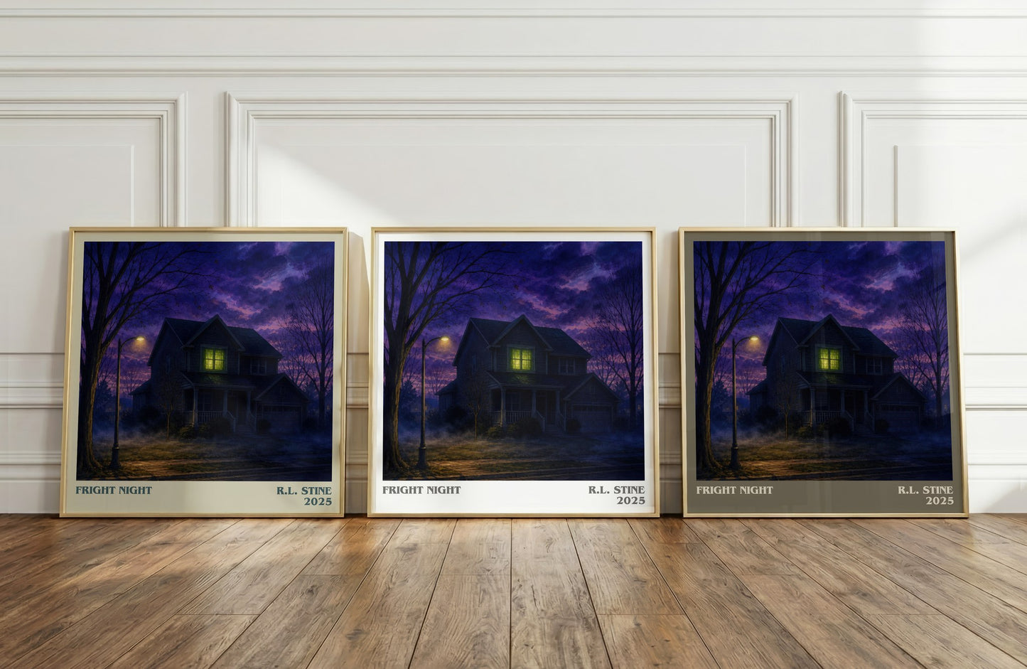 Fright Night literary art print colour and style options – R.L. Stine book art