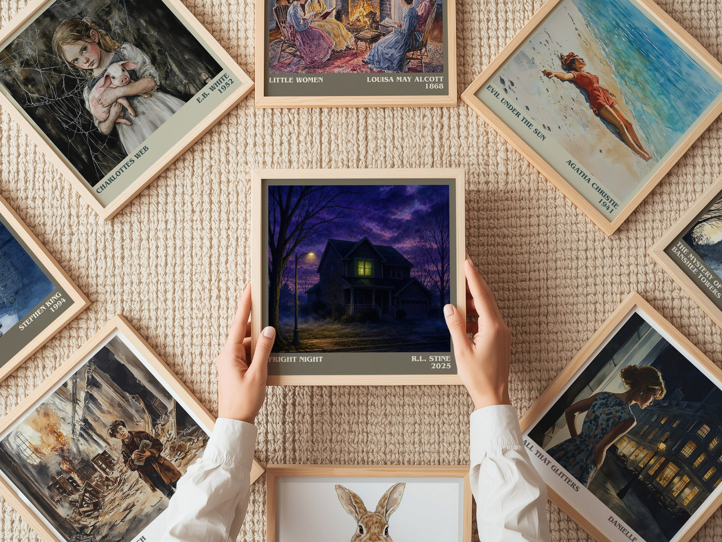 Fright Night literary book poster framed on wall – horror wall art