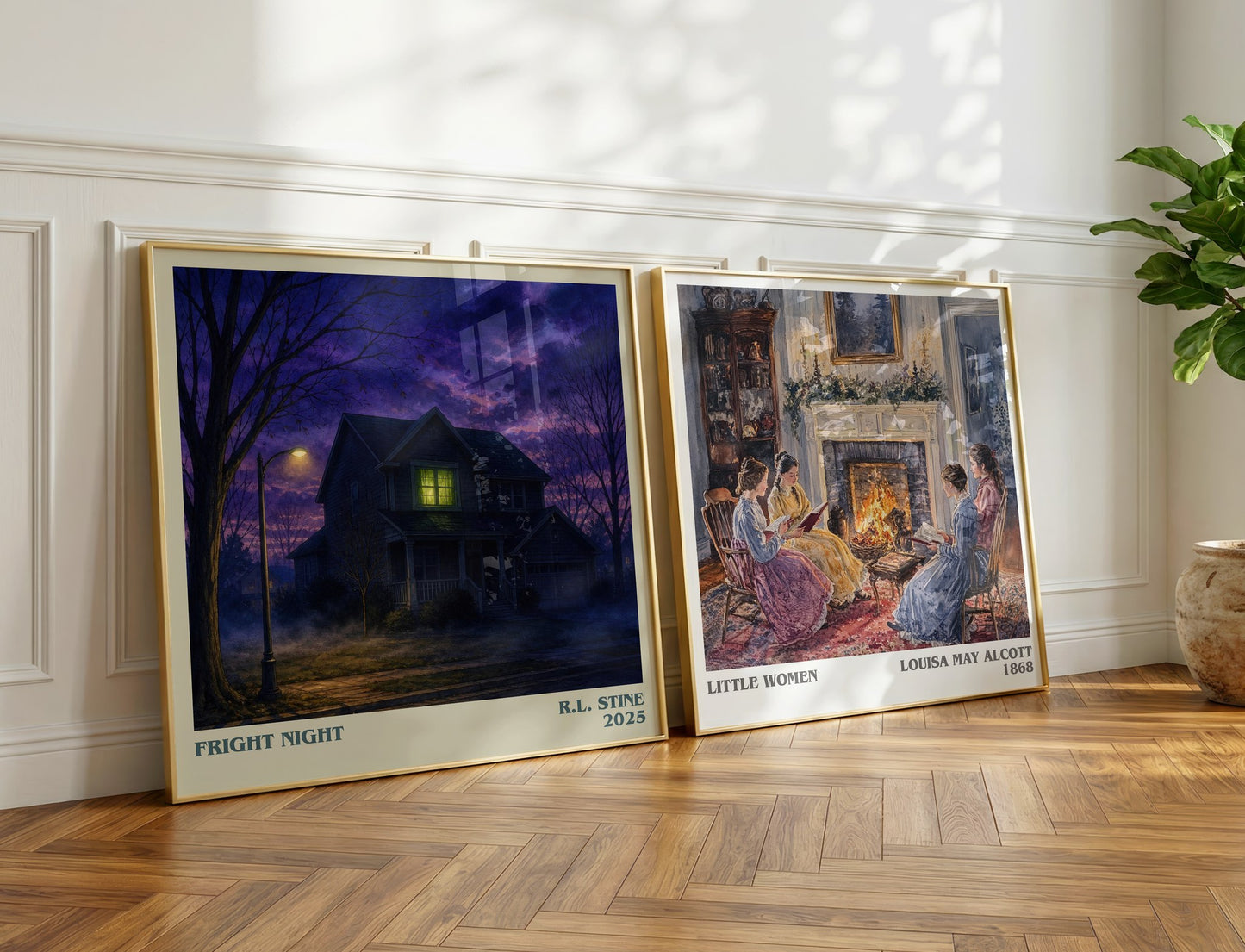 Fright Night literary print on bookshelf – R.L. Stine fan gift