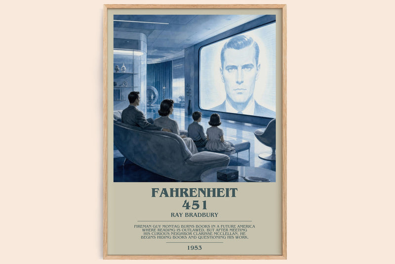 Fahrenheit 451 bookish book poster by Ray Bradbury – framed literary art print