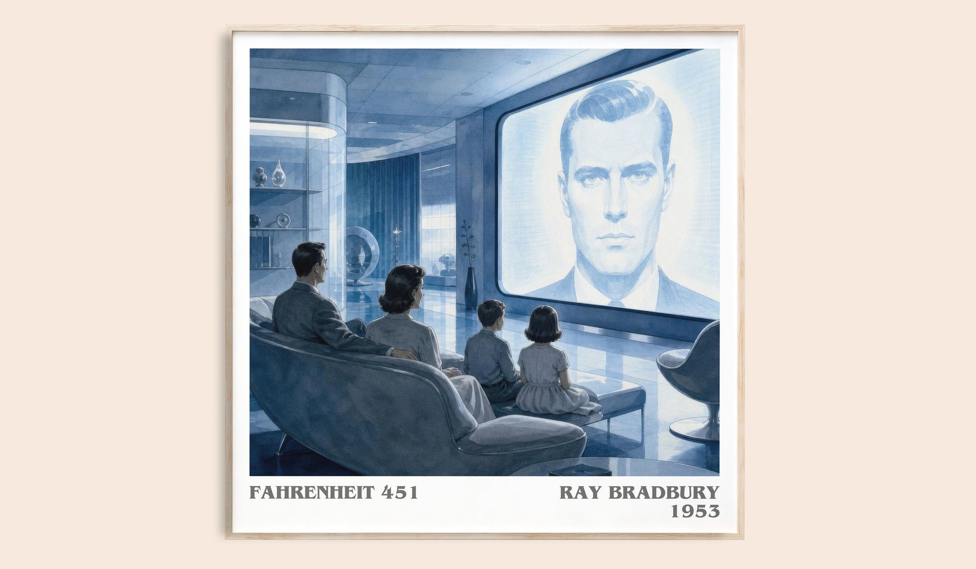 Fahrenheit 451 literary book poster by Ray Bradbury – framed literary art print