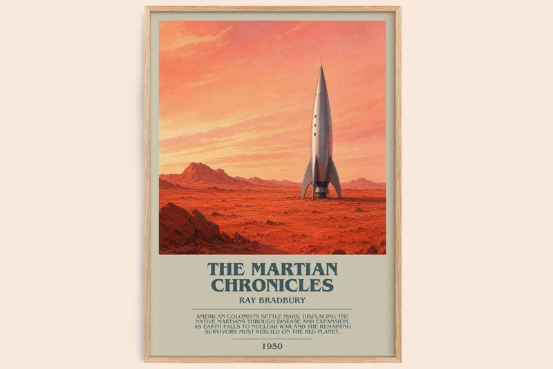 The Martian Chronicles bookish book poster by Ray Bradbury – framed literary art print
